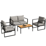 Outsunny Outdoor Garden Furniture Set, 4 Piece Patio Furniture