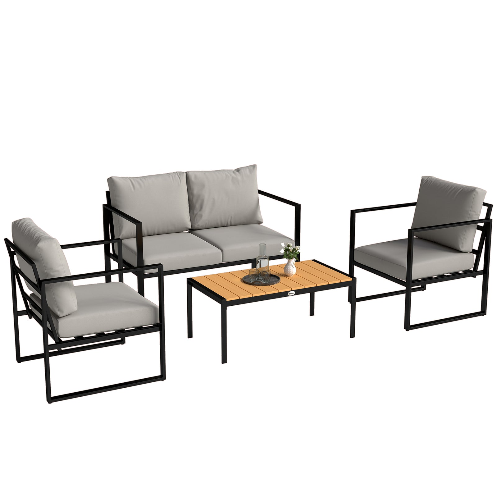 Outsunny Outdoor Garden Furniture Set, 4 Piece Patio Furniture