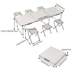 7 Pieces Folding Picnic Table Set With Stools