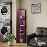 Rgb Led Floor Lamp With Shelves And Remote Control For Living Room | Black