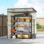 5 X 3 Ft Lean-to Garden Shed, Outdoor Storage Shed | Light Grey