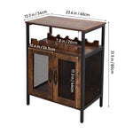 Wooden Wine Bar Cabinet With Wine Rack And Stemware Holders
