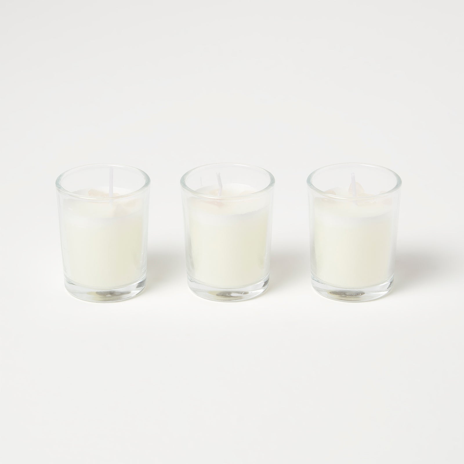 HOMESCAPES Quartz Eucalyptus Crystal Scented Candle Set, Pack Of 3