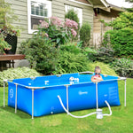 Steel Frame Pool With Filter Pump, Reinforced Sidewalls | Sky Blue