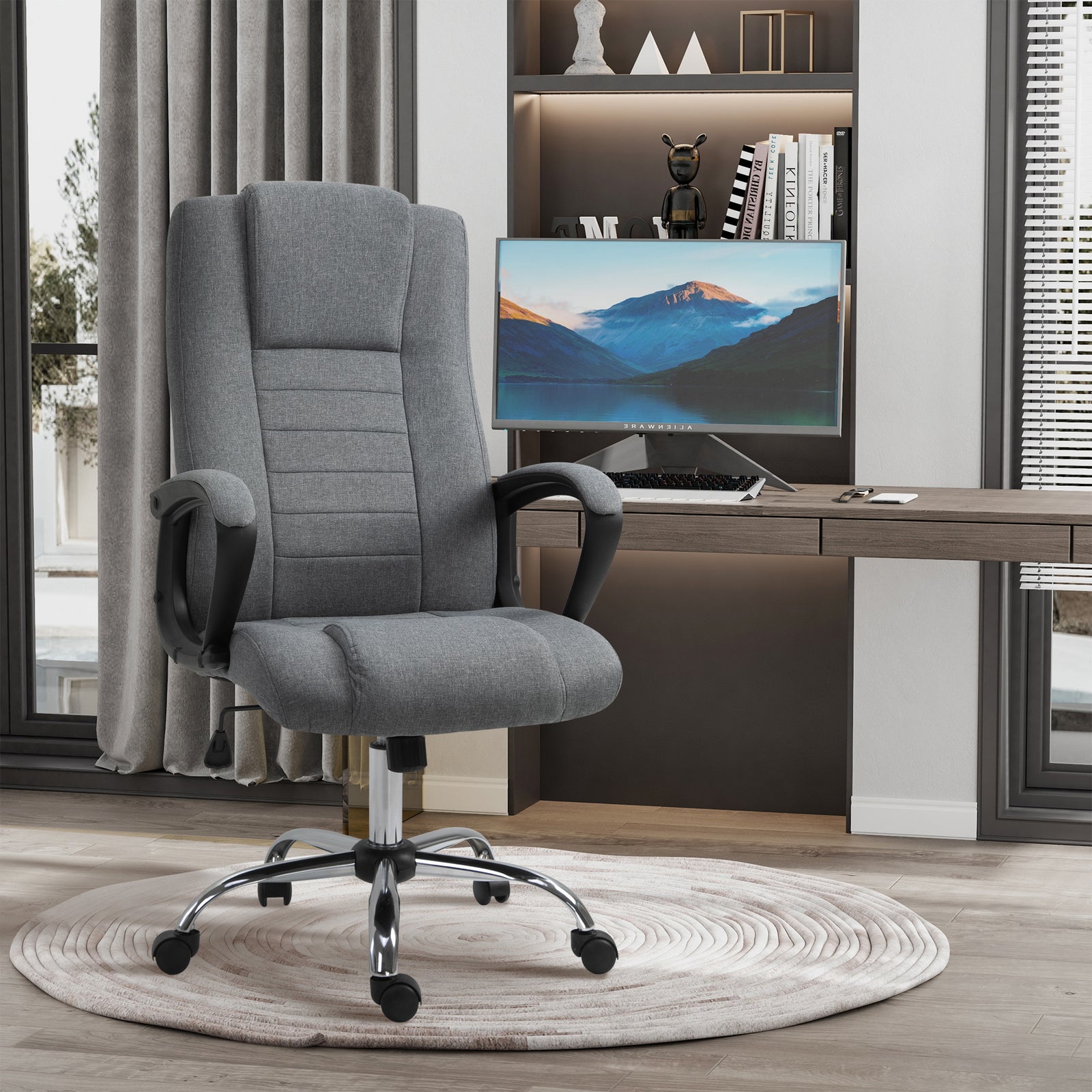 Swivel Chair Adjustable Height Linen