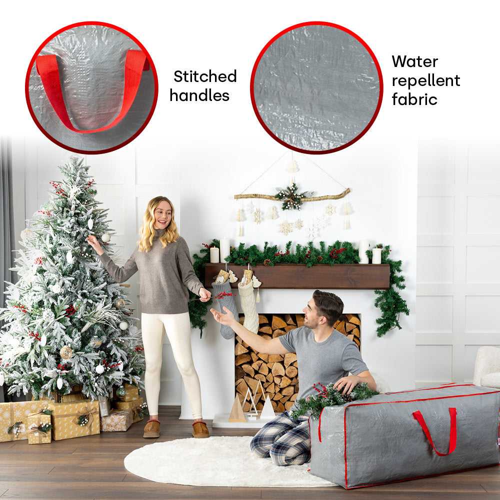 Christmas Storage Set Tree Bag And Ornament Bags Grey