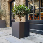 Zinc Galvanised Square Planter | 40cm x 40cm x 40cm | Grey