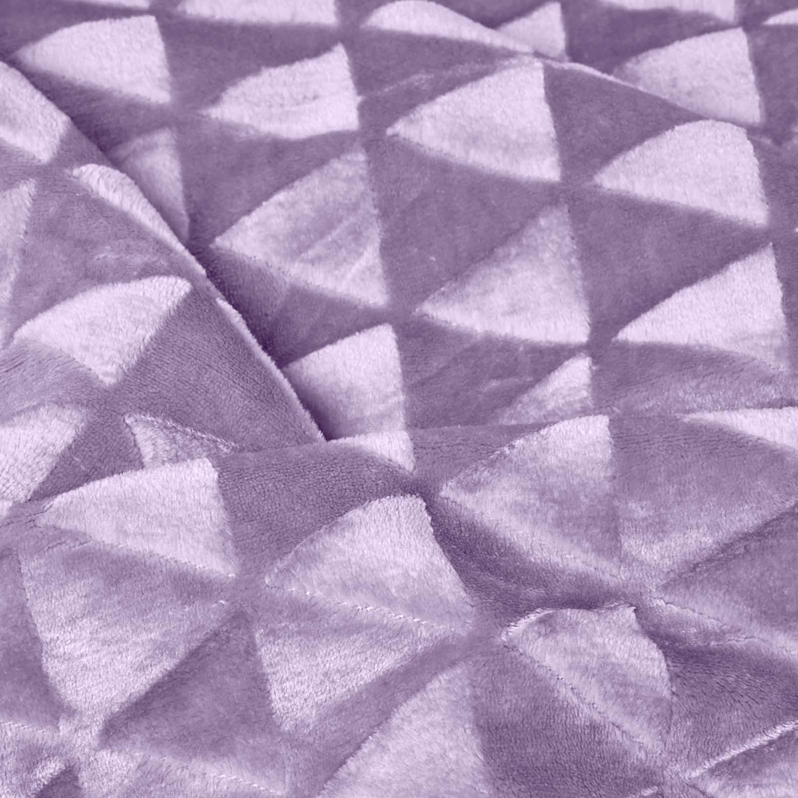 Geometric Triangle Velvet Throw | 200cm x 230cm | Purple