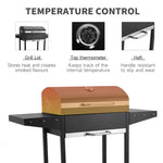 Charcoal BBQ Grill with Lid, Carbon Steel Barbecue