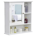 Wall Mounted Bathroom Mirror Glass Storage Cabinet
