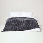 Geometric Triangle Velvet Throw | 130cm x 160cm | Dark Grey