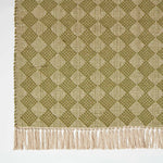 Lima Handwoven Green Cotton Textured Rug | 150cm x 95cm | Ochre