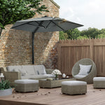 Wall Mounted Parasol W/ 180° Rotatable Canopy | Gray