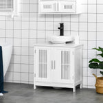 Bathroom Pedestal Under Sink Cabinet With Storage Shelf | One Size | White
