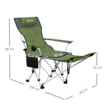 Set Of 2 Reclining Camping Chairs | Green