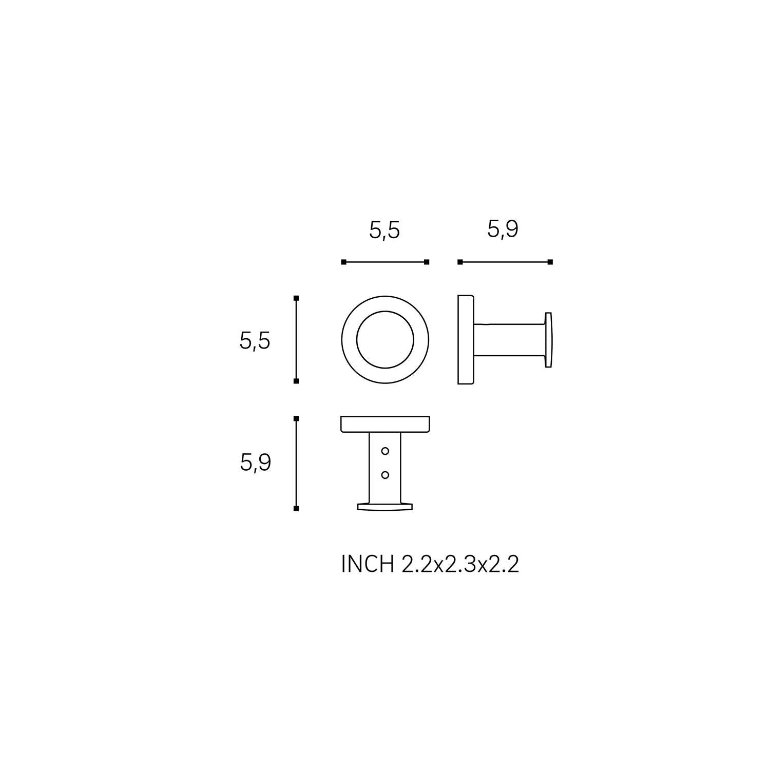Towel Hook, Robe Hook, Coat Hook Brushed Gold Pvd Architect S+ Collection