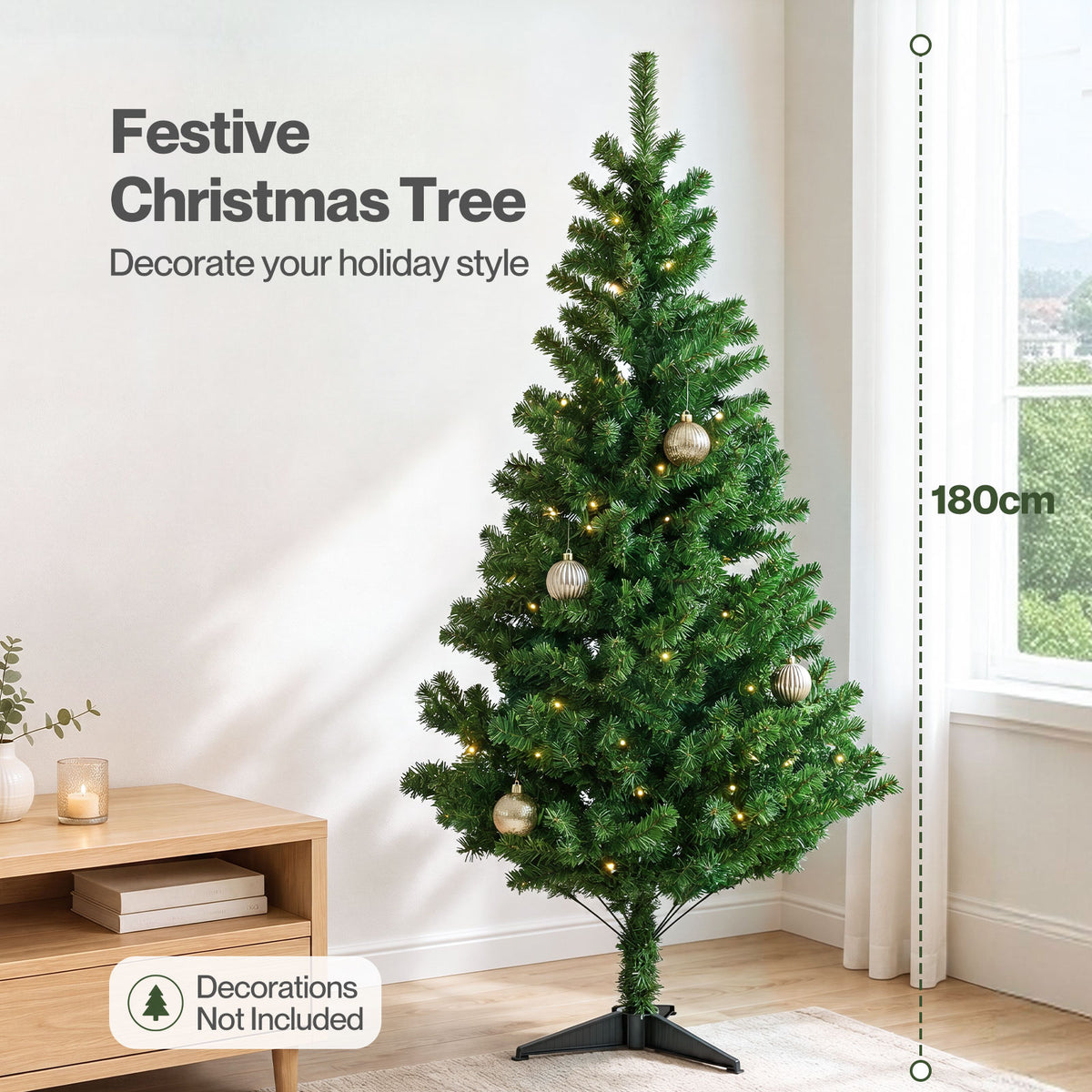 Santaco Christmas Tree 180cm Artificial Xmas Spruce 483 Pvc Tips Green