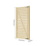 90cm W X 180cm H Solid Wood Slatted Door Panel With Natural Finish, Ventilated Design With Door Latch