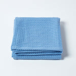 Organic Cotton Waffle Blanket/ Throw | 125cm x 150cm | Blue
