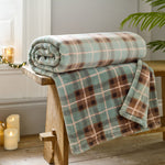 Highland Fell Check Throw Green – 140x180cm Ultra Soft Blanket | 140cm x 180cm | Green