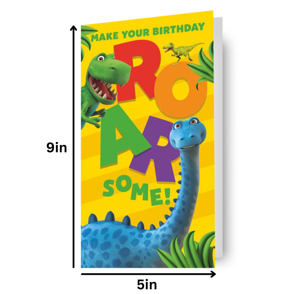 Dinosaur Roar! Sticker Birthday Card Official Product