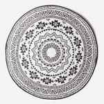 Luxury Outdoor Rug Waterproof Reversible Round For Garden Patio, Monochrome Motif