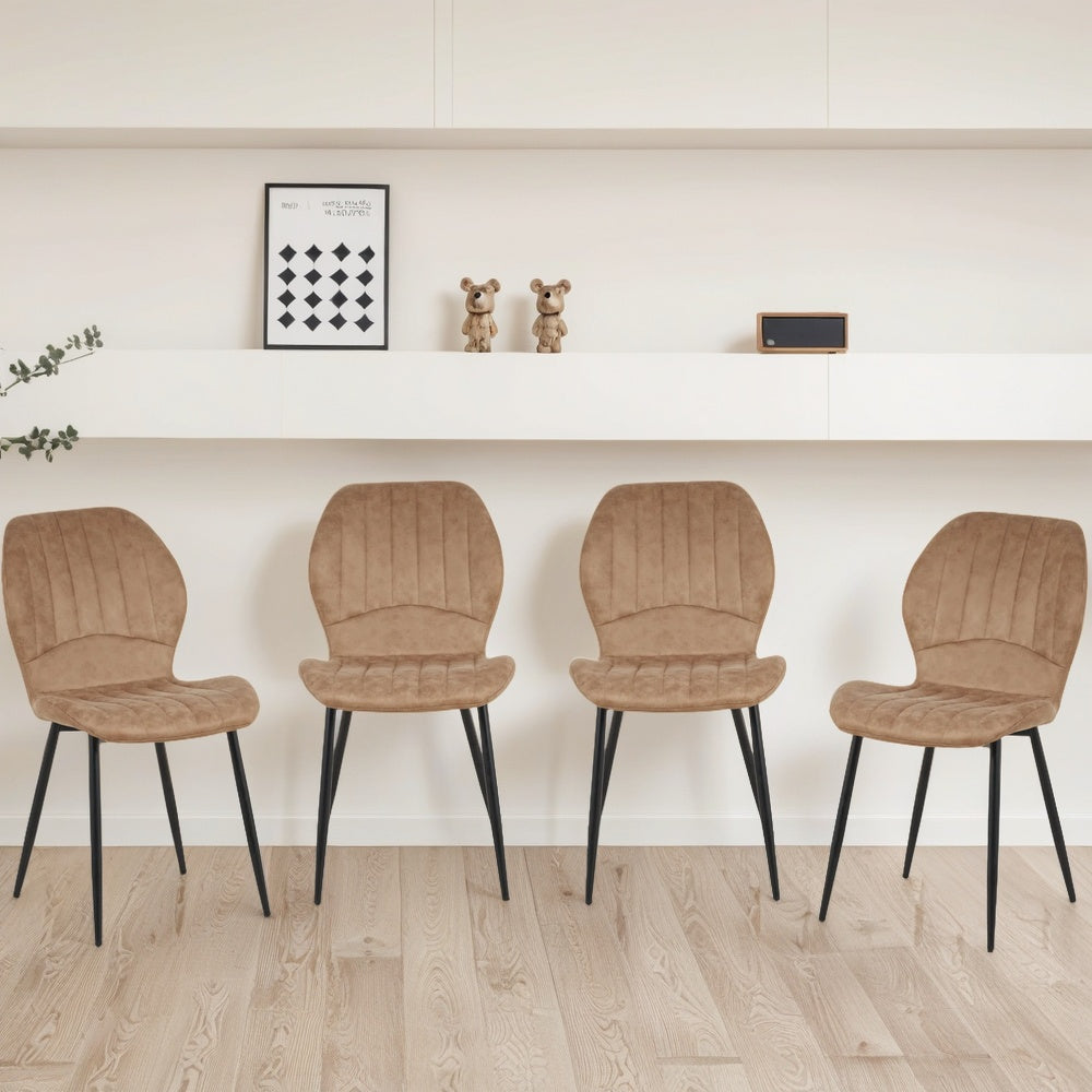 Jaydn Distressed Leather Comfort Dining Chairs - Set Of 4 | Set-of-4 | Brown