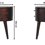 Light Walnut Rounded Bedside Table