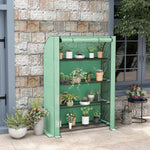 4-tier Mini Greenhouse W/ Roll-up Door 170x120cm