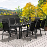 9 Pieces Patio Dining Set With Stackable Chairs | Black
