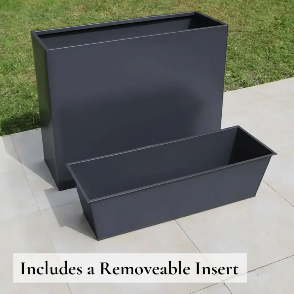 Long Zinc Galvanised Tall Trough Planter | 80cm x 25cm x 60cm | Grey