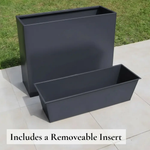 Long Zinc Galvanised Tall Trough Planter | 90cm x 30cm x 60cm | Grey