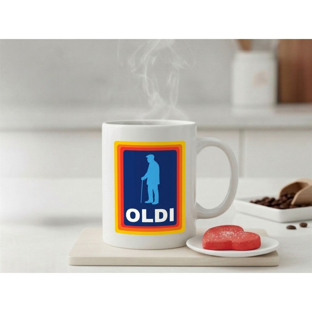 Dyzi Oldi Funny Old Man Quote Ceramic Coffee Mug White