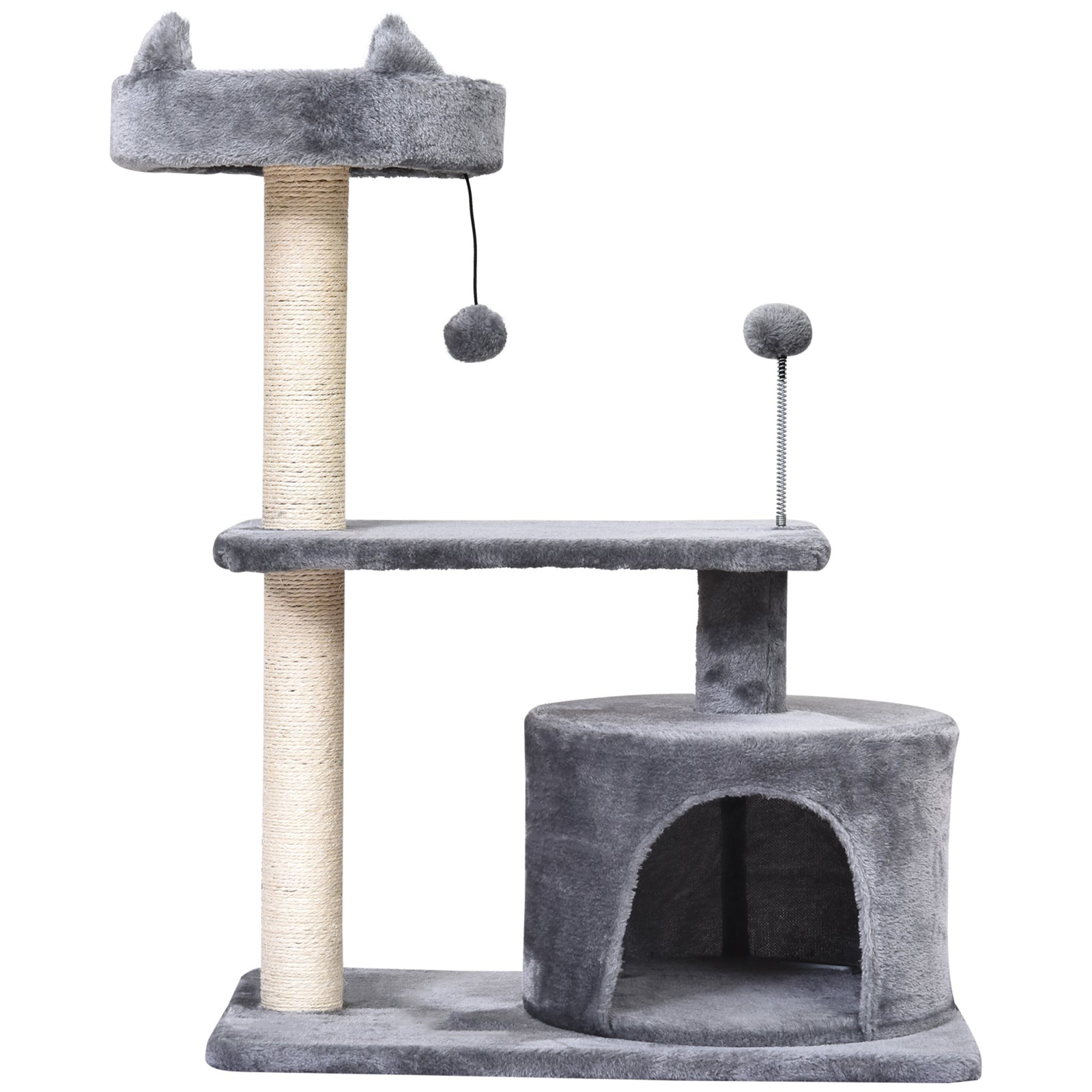 81cm Cat Tree Kitten Large Cats Tower Activity Centre Scratch Post | Gray