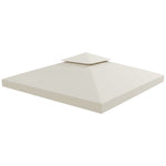 3x3m Gazebo Top Cover Double Tier Canopy Replacement | Cream