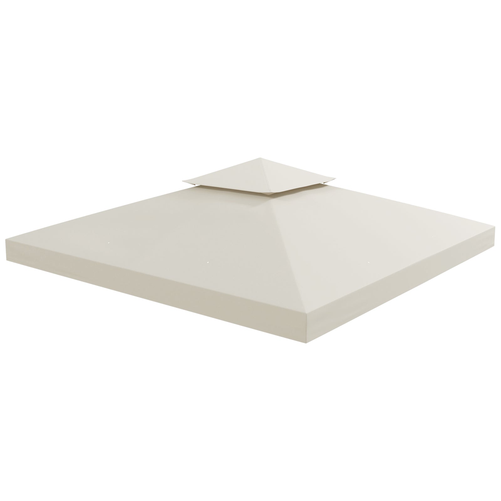 3x3m Gazebo Top Cover Double Tier Canopy Replacement | Cream