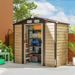 7 X 4ft Upgraded Metal Shed With Lock, Easy To Assemble | Oak