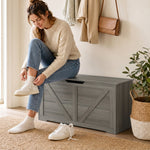 Storage Trunk For Living Room, With Safety Hinges, 100cm | Dark Grey