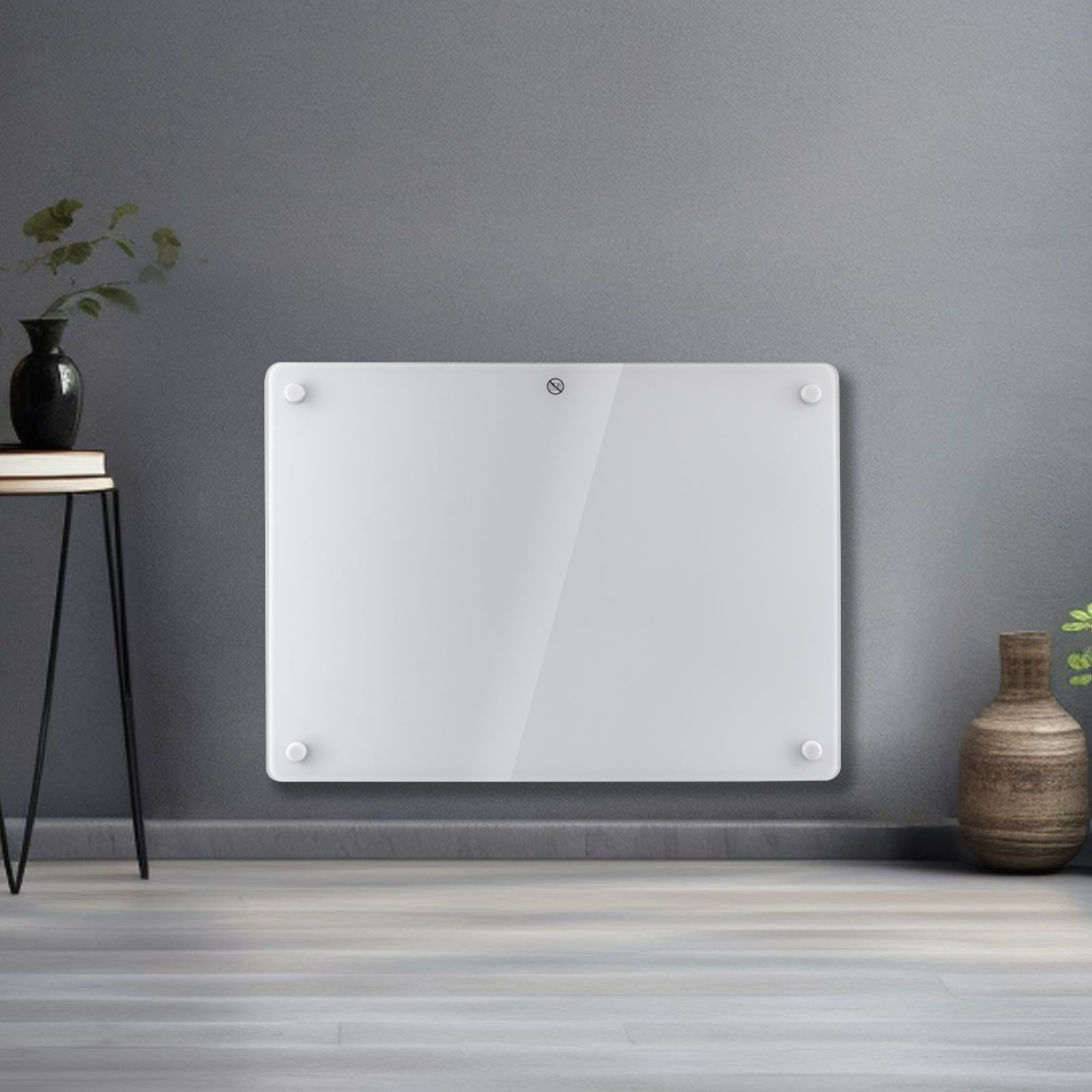 Electric Panel Heater White  Wall Mounted & Free Standing Glass Room Radiator With  Timer Thermostat Control Lot 20 | 1000w | White