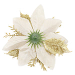 24 Pieces Artificial Christmas Tree Flowers Xmas Festive Poinsettia Flowers Ornament Set | Gold