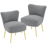Set Of 2 Accent Chairs Wingback Armless Chairs For Bedroom | One Size | Gray