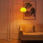 Modern Arched Floor Lamp With Marble Base | Orange
