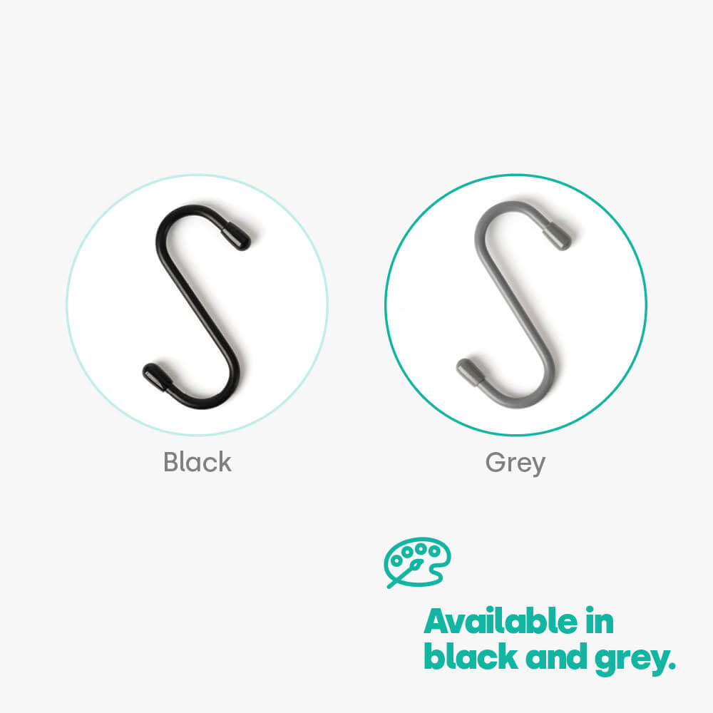 5pc Hanging 's' Hooks - Grey