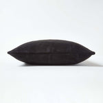 Real Leather Suede Cushion With Feather Filling | 45cm x 45cm | Black