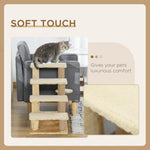 PawHut Pet Stairs With 4-step Stair, Scratching Posts, Platforms, Toy Ball