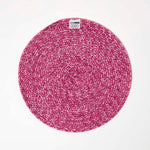 Handwoven Round Placemats Set Of 4 | 40cm | Pink