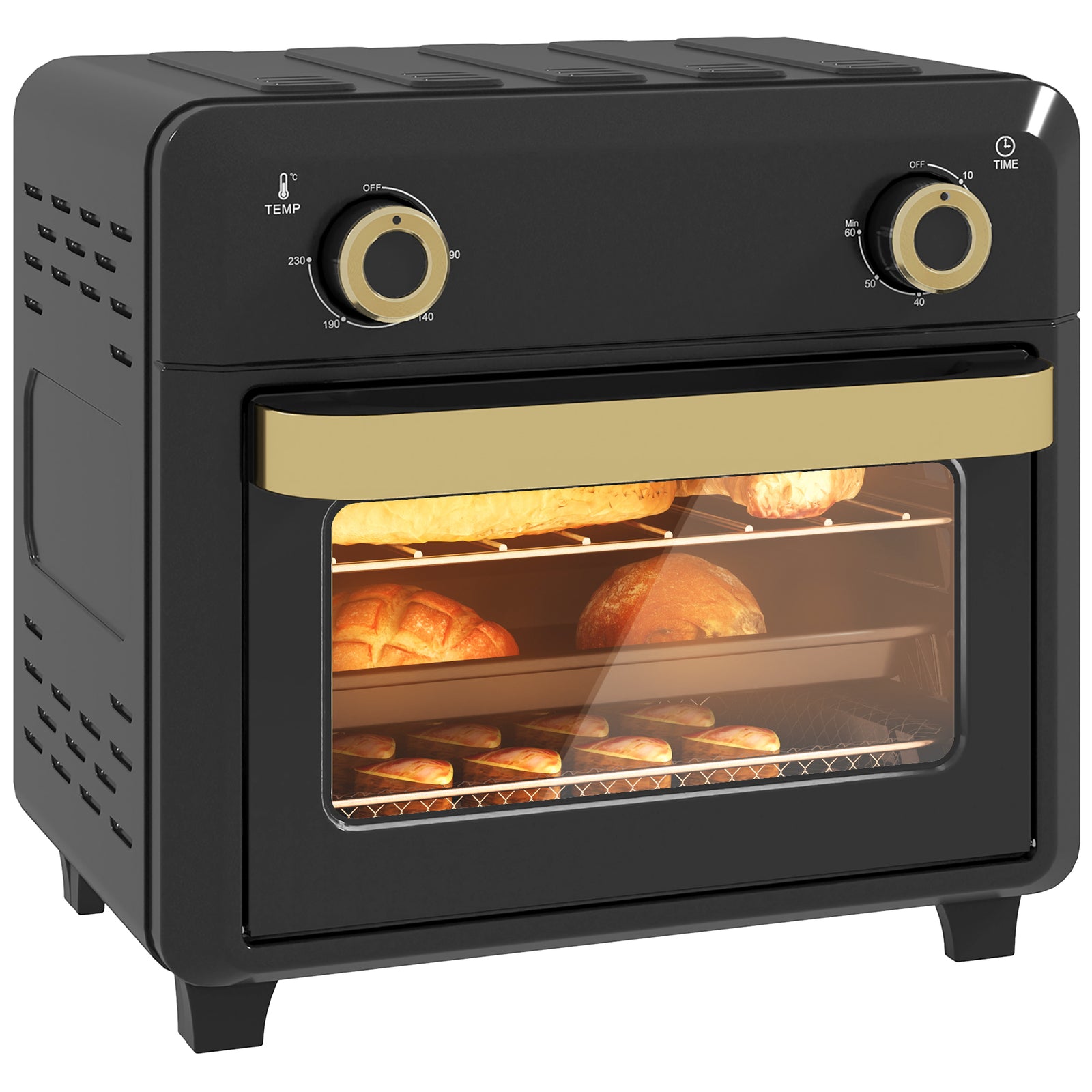 10l Air Fryer Oven Electric Oven Grill Roast Bake 1000w | One Size | Black