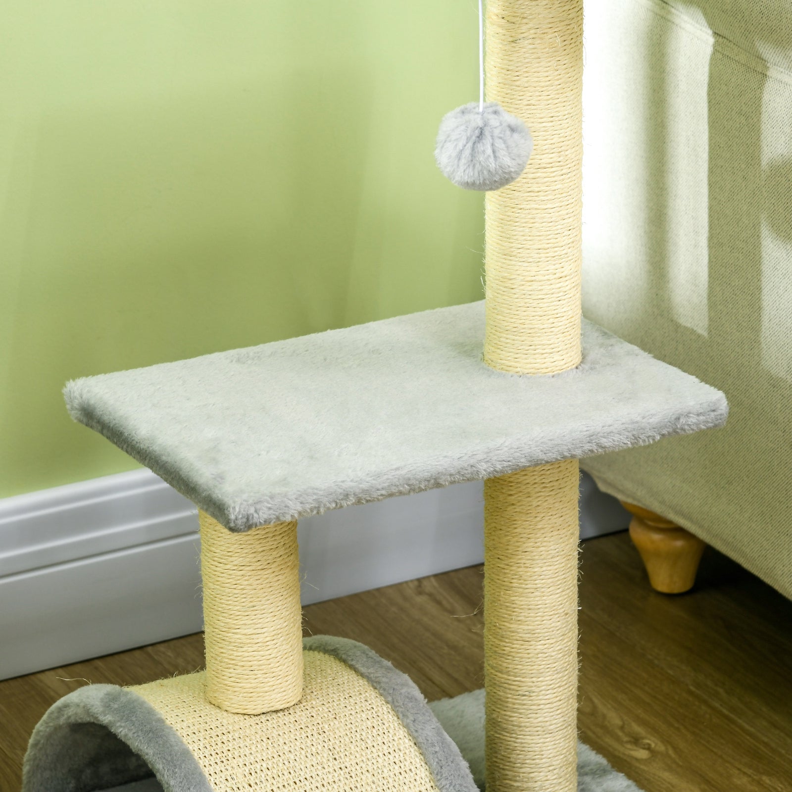 72cm Cat Tree Climbing Tower With Sisal Scratching Post | Gray