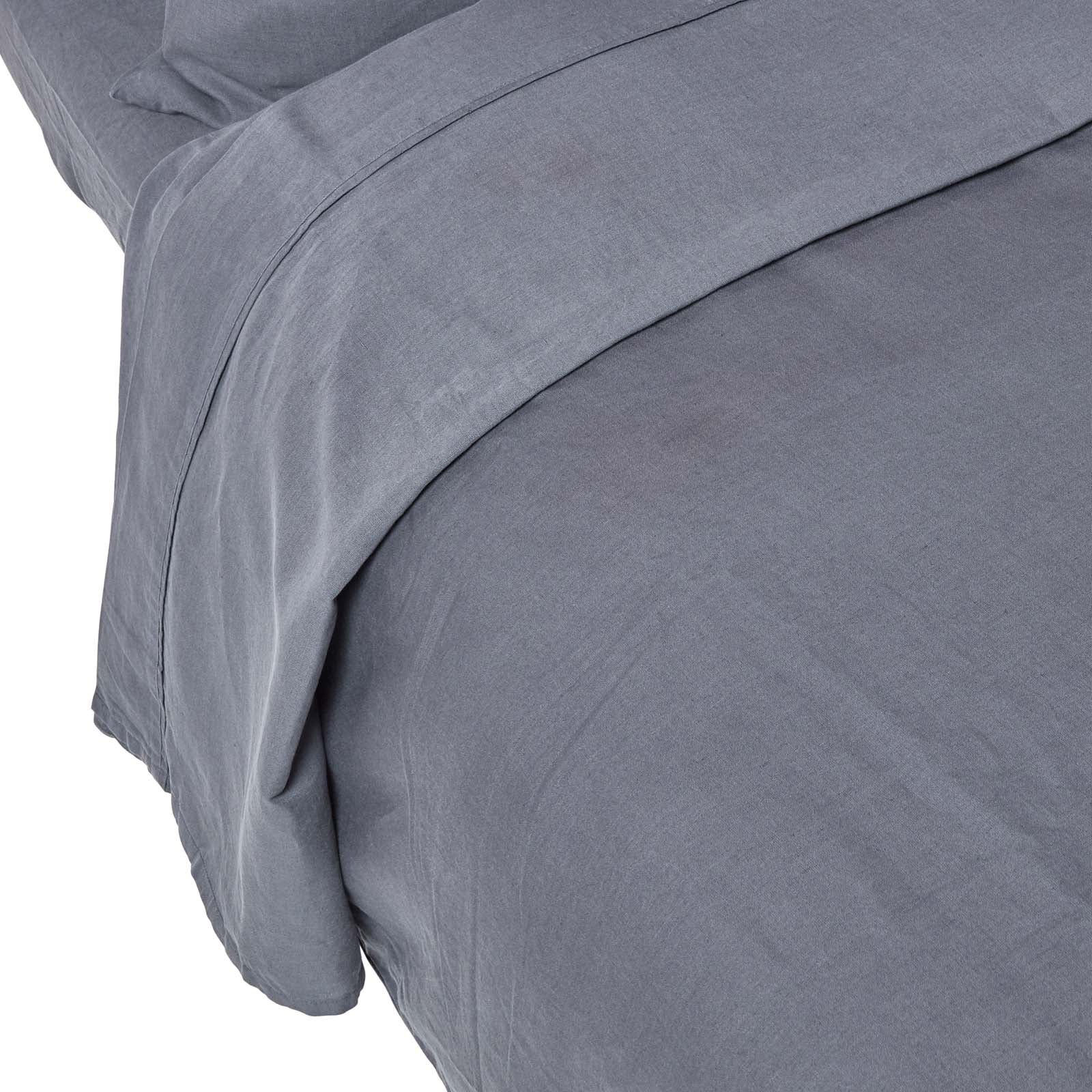 Luxury Linen Flat Sheet | King | Dark Grey