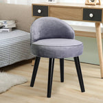 Modern Velvet Slipper Chair Dressing Table Chair With Solid Wood Legs